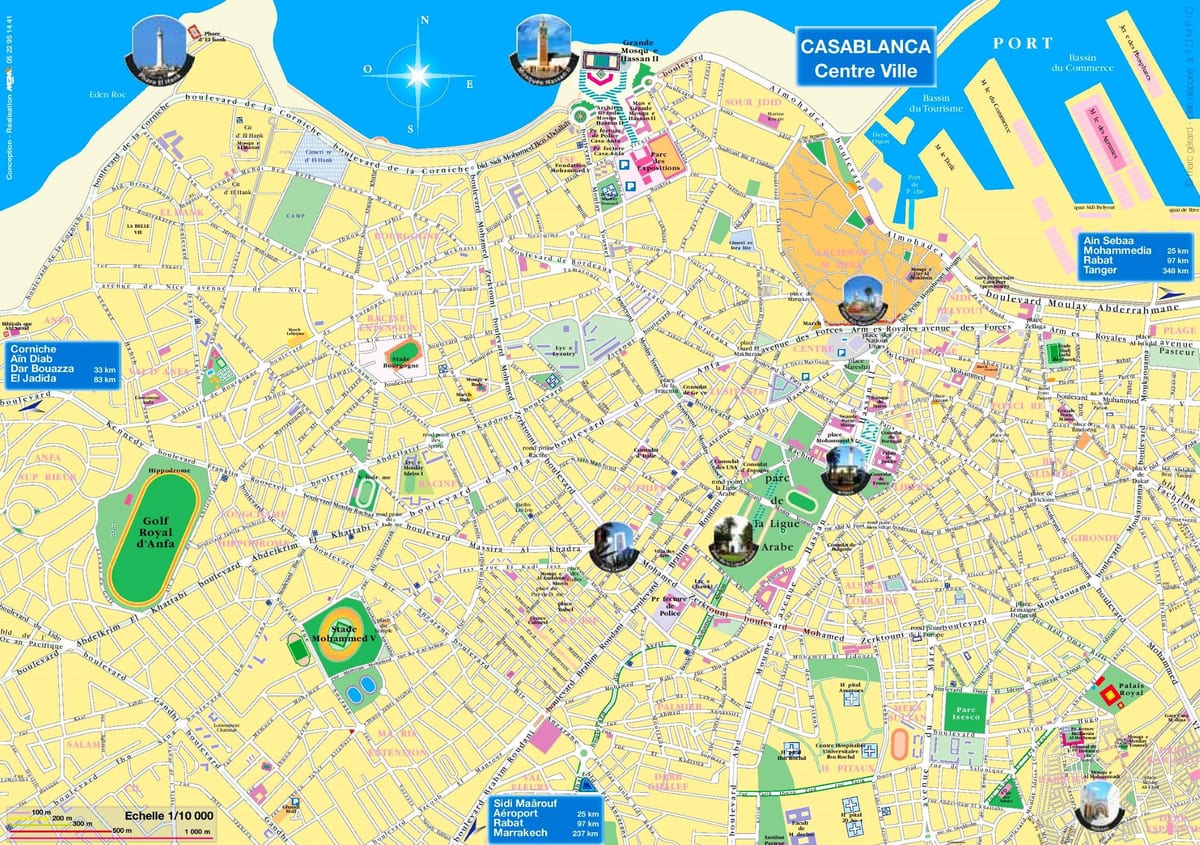 Mapa turístico de Casablanca